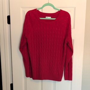 Sonoma Women's Bright Red Crew Neck Sweater